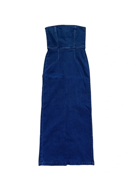 Reformation Strapless Denim Maxi Dress in Dark Blue - Picture 3 of 6